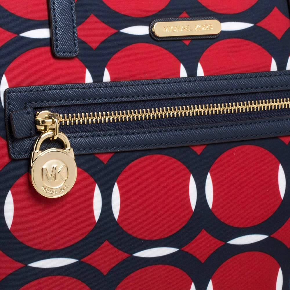 Michael Kors MICHAEL Micheal Kors Red/Blue Deco Print Nylon And Leather Kempton Tote For Women - Image 5