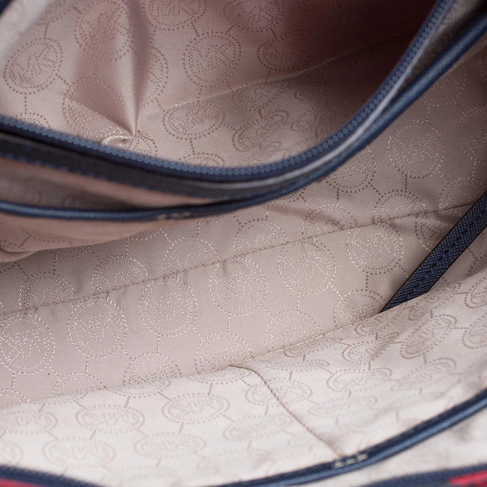 Michael Kors MICHAEL Micheal Kors Red/Blue Deco Print Nylon And Leather Kempton Tote For Women - Image 7