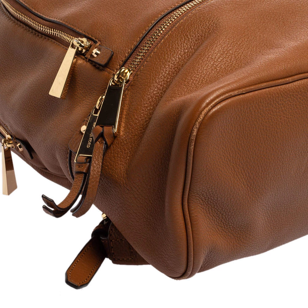 Michael Kors Brown Leather Medium Reazip Backpack For Women - Image 13