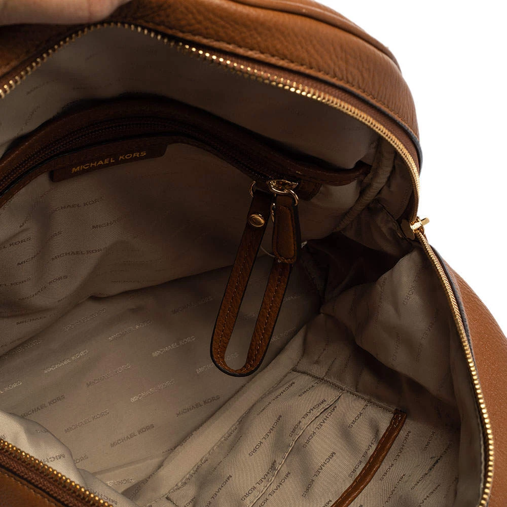 Michael Kors Brown Leather Medium Reazip Backpack For Women - Image 9