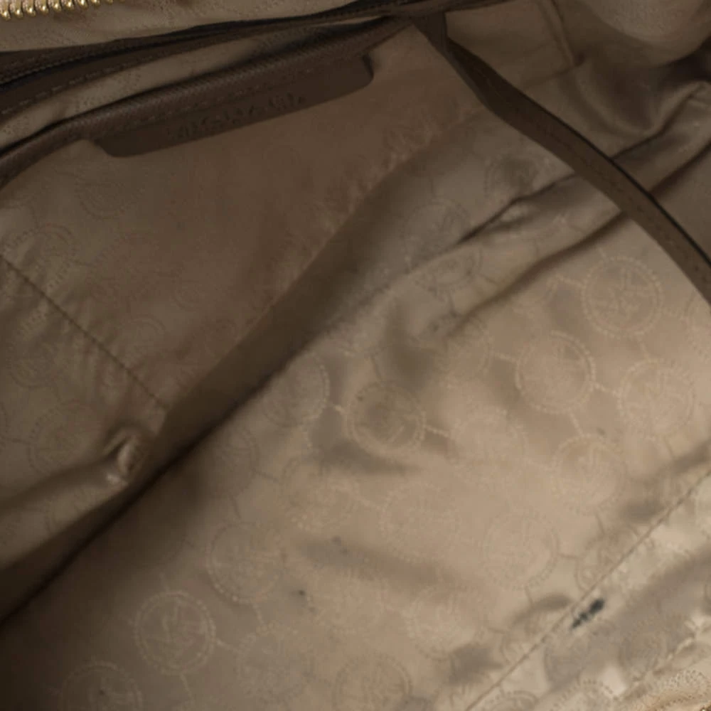 Michael Michael Kors Dark Beige Leather Medium Jet Set Top Zip Tote For Women - Image 7
