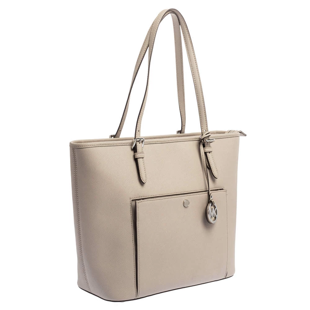 Michael Kors Grey Leather Jet Set Snap Pocket Tote For Women - Image 3