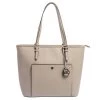 Michael Kors Grey Leather Jet Set Snap Pocket Tote For Women