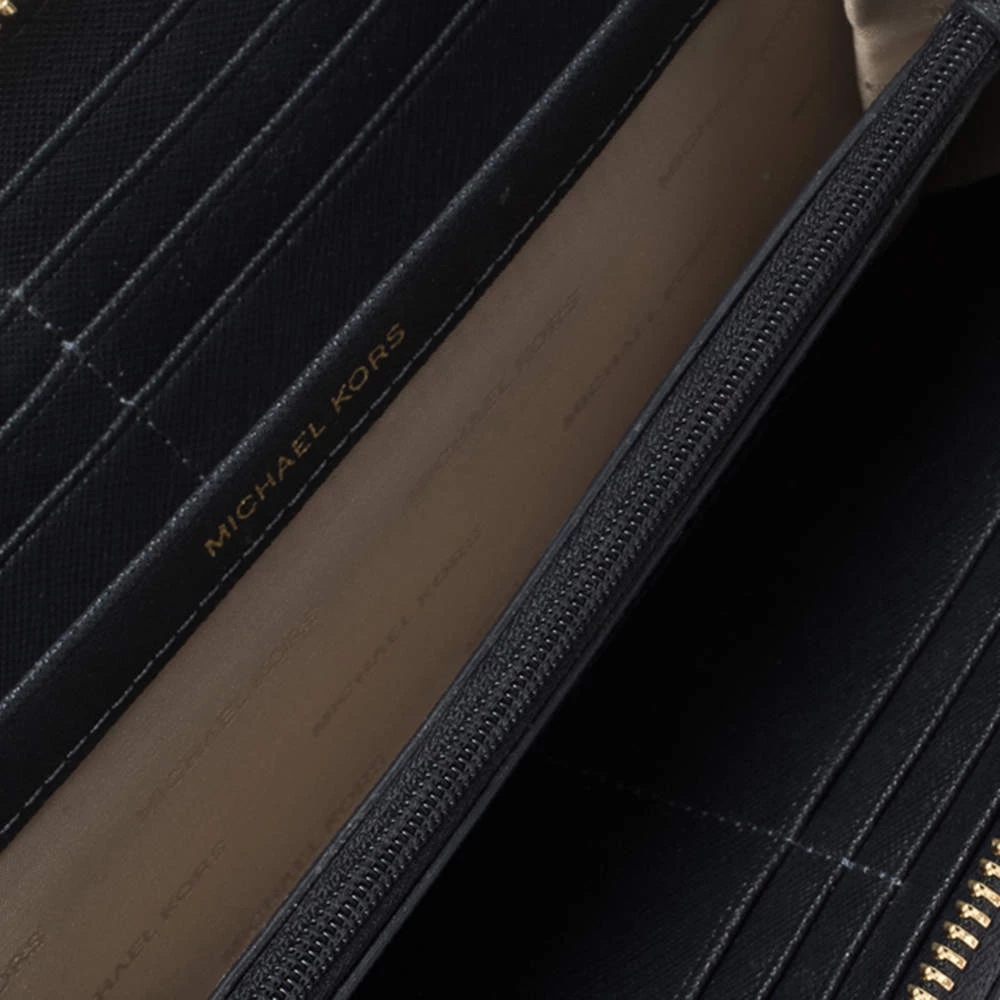 Michael Kors Navy Blue Leather Zip Around Continental Wallet For Women - Image 2