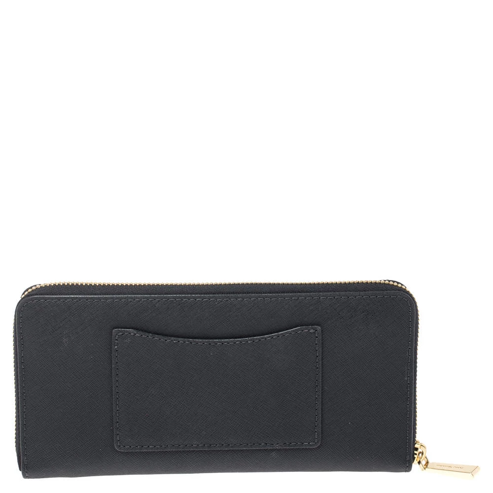 Michael Kors Navy Blue Leather Zip Around Continental Wallet For Women - Image 4