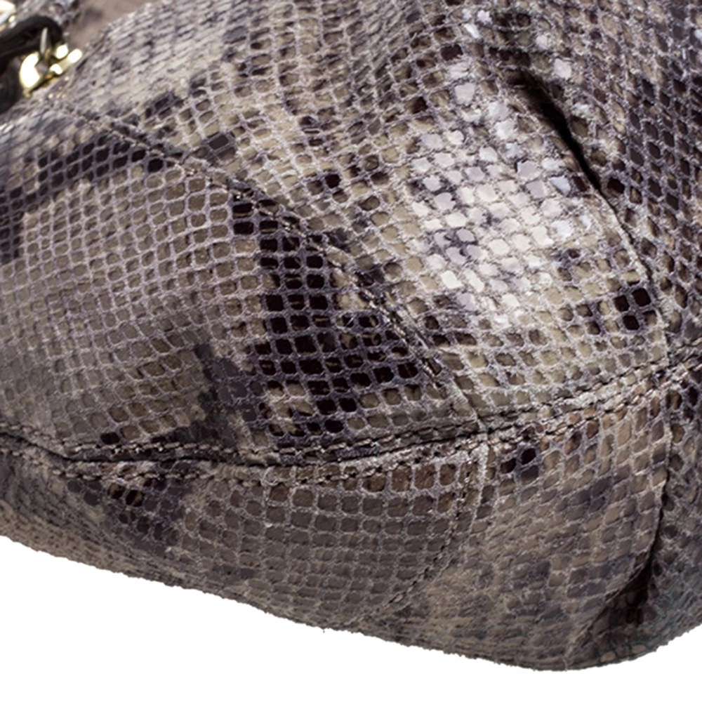 Michael Michael Kors Grey/Black Python Embossed Leather Crossbody Bag For Women - Image 11