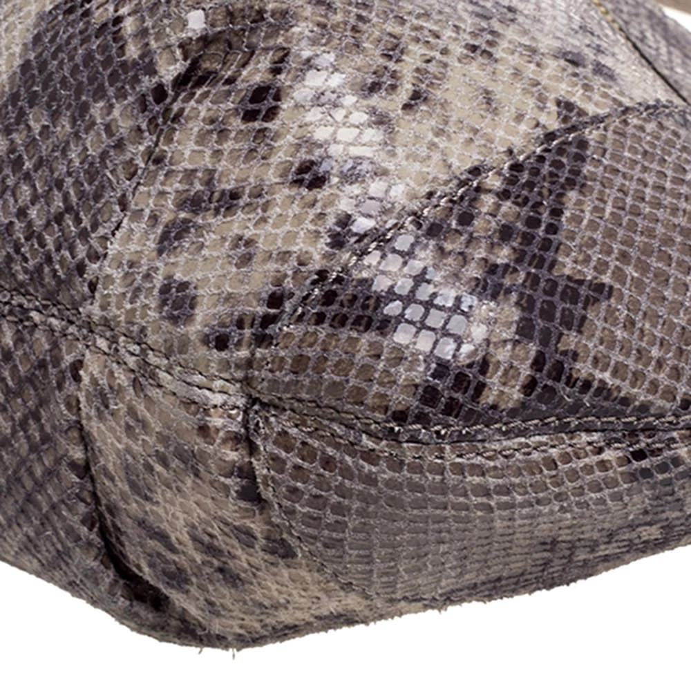 Michael Michael Kors Grey/Black Python Embossed Leather Crossbody Bag For Women - Image 12