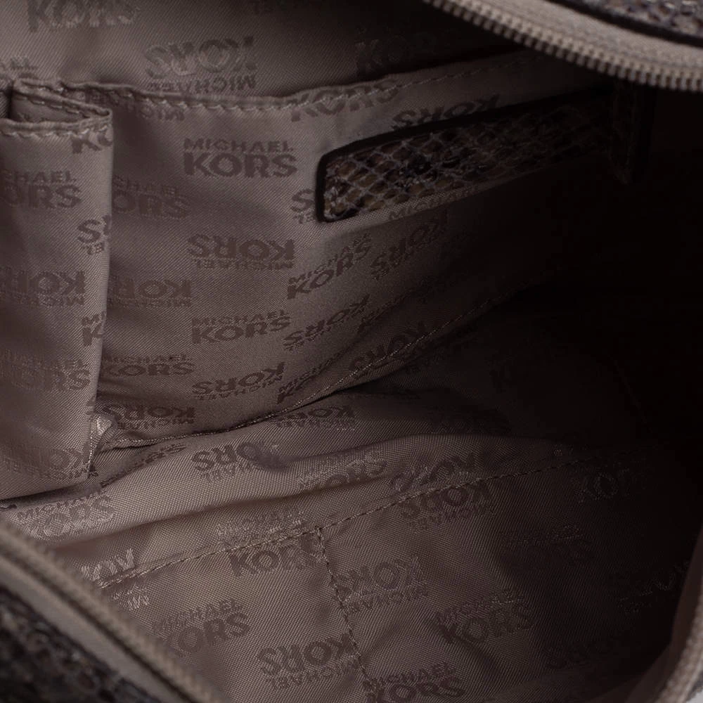 Michael Michael Kors Grey/Black Python Embossed Leather Crossbody Bag For Women - Image 8