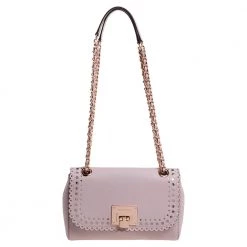 Michael Kors Powder Pink Perforated Leather Hannah Shoulder Bag For Women