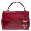 Michael Kors Red Patent Leather Small Ava Top Handle Bag For Women