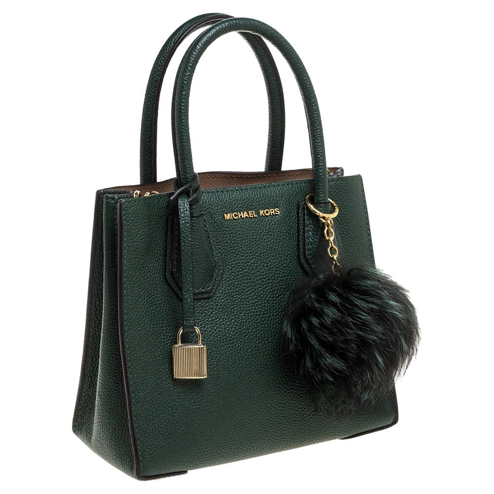 Michael Kors Green Leather Mini Mercer Tote For Women - Image 3