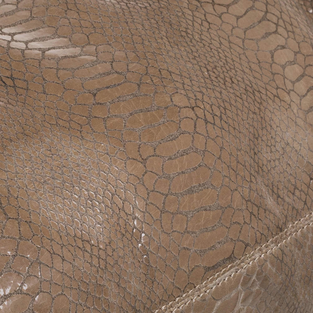 MICHAEL Michael Kors Beige Python Effect Patent Leather Buckle Strap Shoulder Bag For Women - Image 8