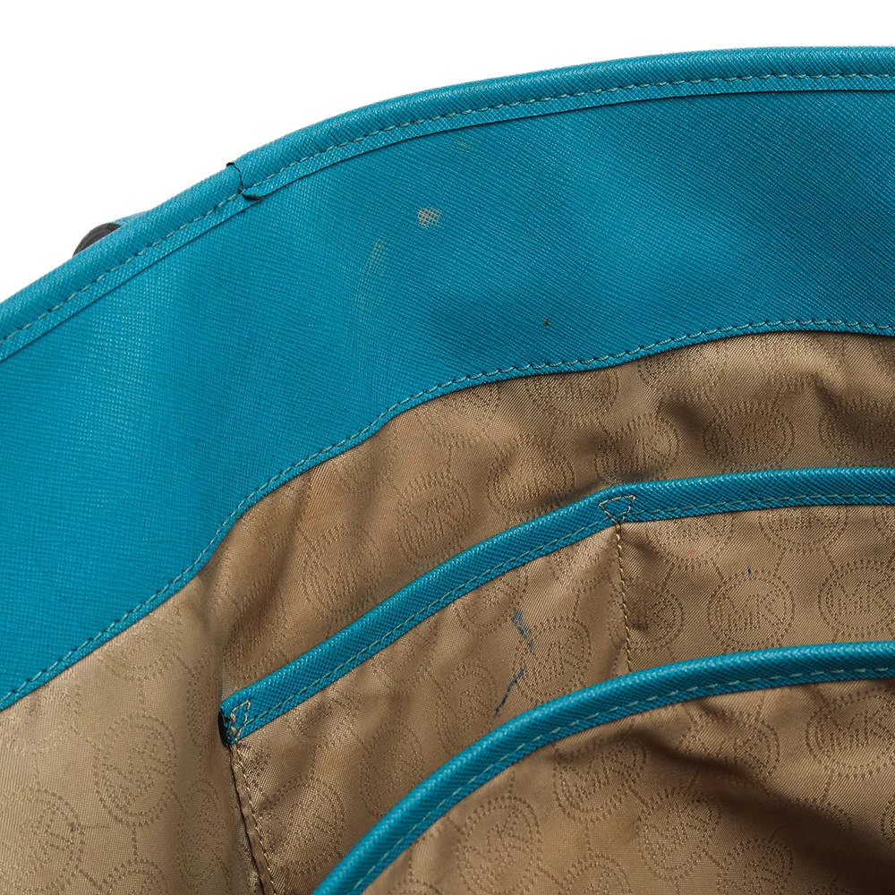 MICHAEL Michael Kors Blue Leather Medium Jet Set Tote For Women - Image 9