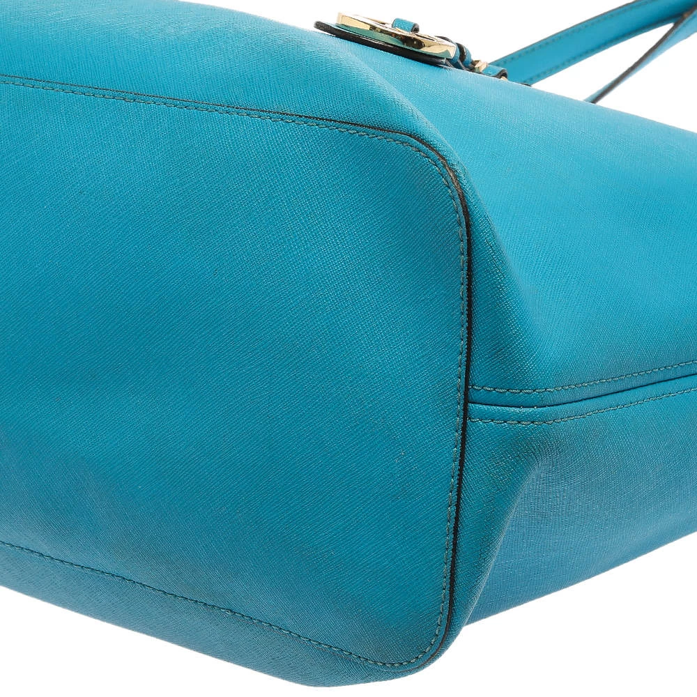 MICHAEL Michael Kors Blue Leather Medium Jet Set Tote For Women - Image 15