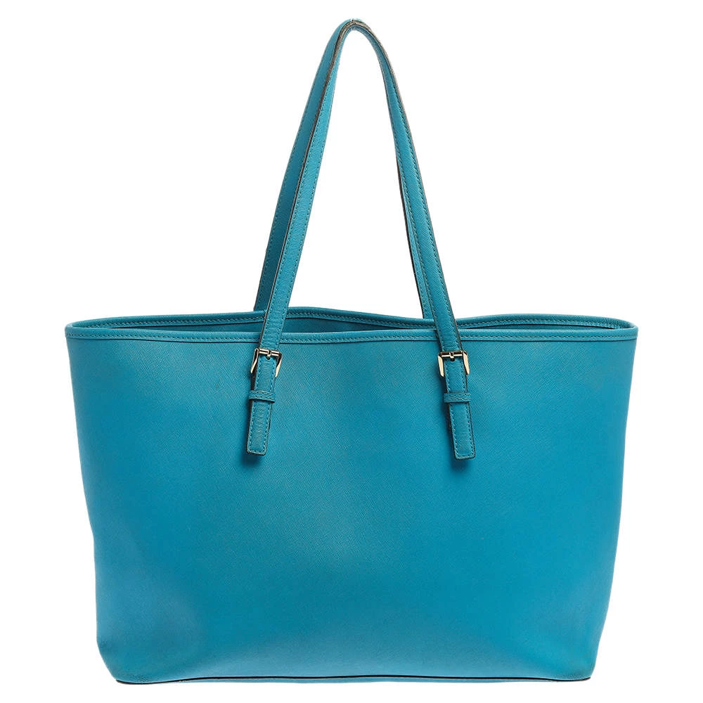 MICHAEL Michael Kors Blue Leather Medium Jet Set Tote For Women - Image 4