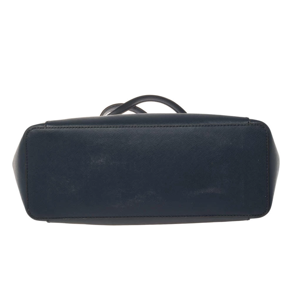 Michael Kors Blue Leather Large Voyager East/West Top Zip Tote For Women - Image 7