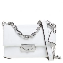 Michael Kors White Leather Extra Small Cece Top Handle Bag For Women
