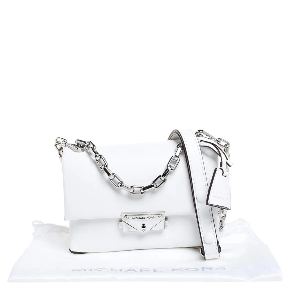Michael Kors White Leather Extra Small Cece Top Handle Bag For Women - Image 9
