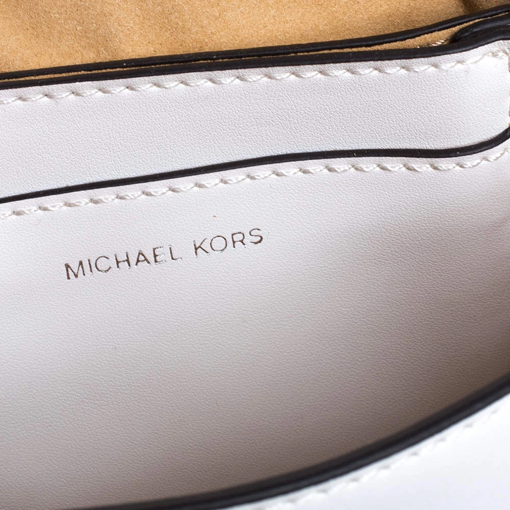 Michael Kors White Leather Extra Small Cece Top Handle Bag For Women - Image 8