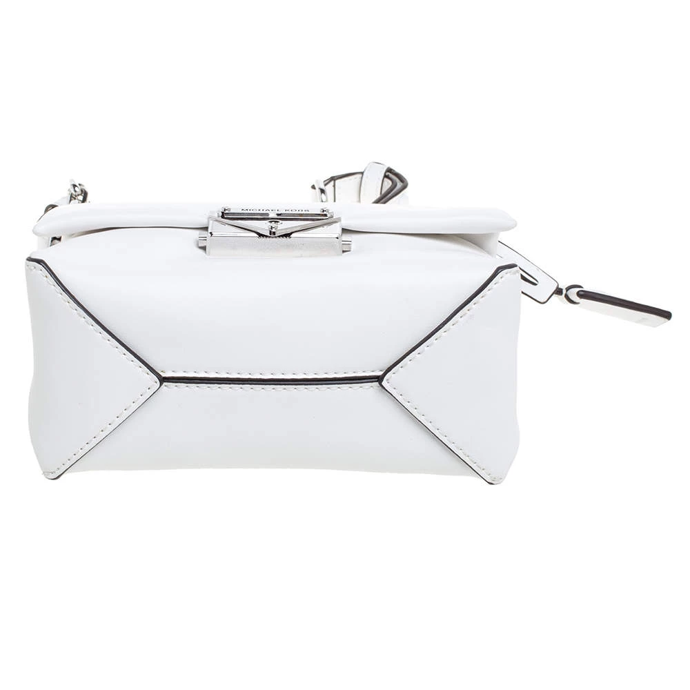 Michael Kors White Leather Extra Small Cece Top Handle Bag For Women - Image 6