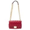Michael Kors Red Matalesse Leather Small Sloan Shoulder Bag For Women