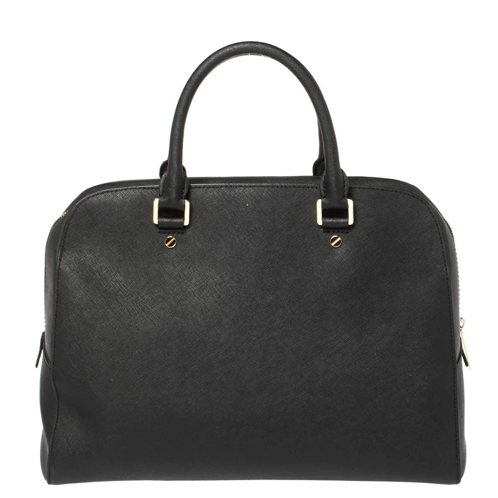 Michael Kors MICHAEL Micheal Kors Black Leather Cindy Dome Satchel For Women - Image 4