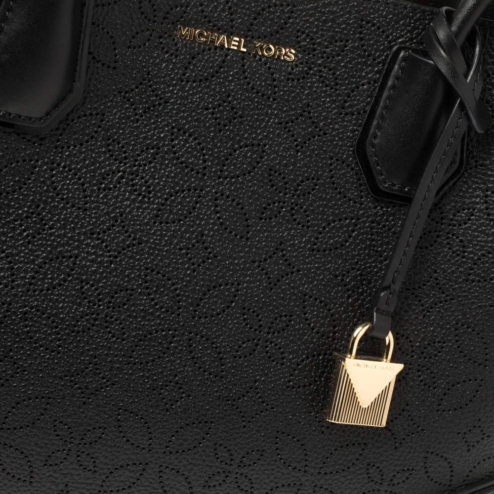 Michael Kors Black Perforated Leather Mercer Tote For Women - Image 6