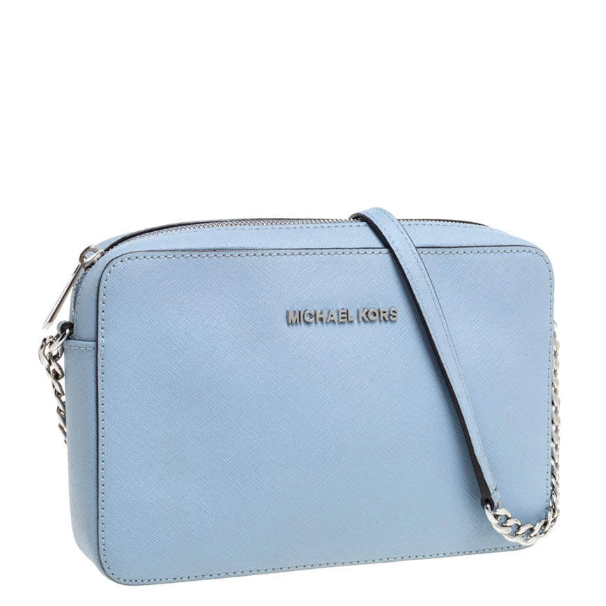 Michael Kors Powder Blue Leather Jet Set Crossbody Bag For Women - Image 3