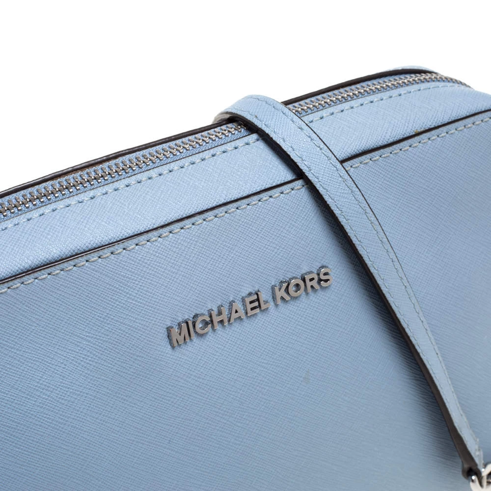 Michael Kors Powder Blue Leather Jet Set Crossbody Bag For Women - Image 5