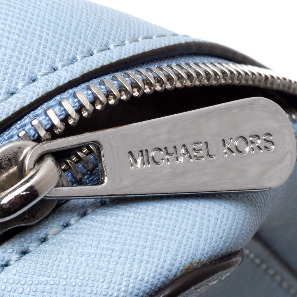 Michael Kors Powder Blue Leather Jet Set Crossbody Bag For Women - Image 7