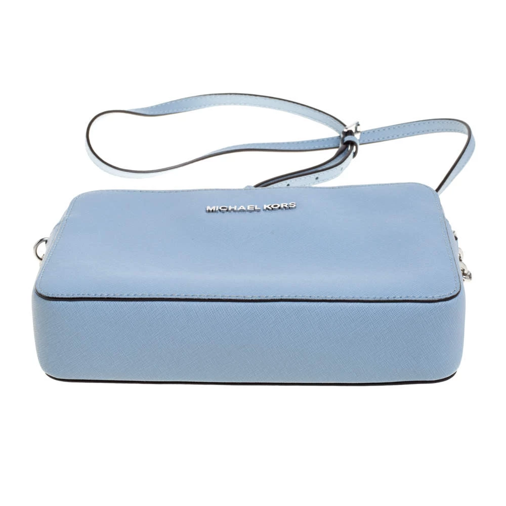 Michael Kors Powder Blue Leather Jet Set Crossbody Bag For Women - Image 8