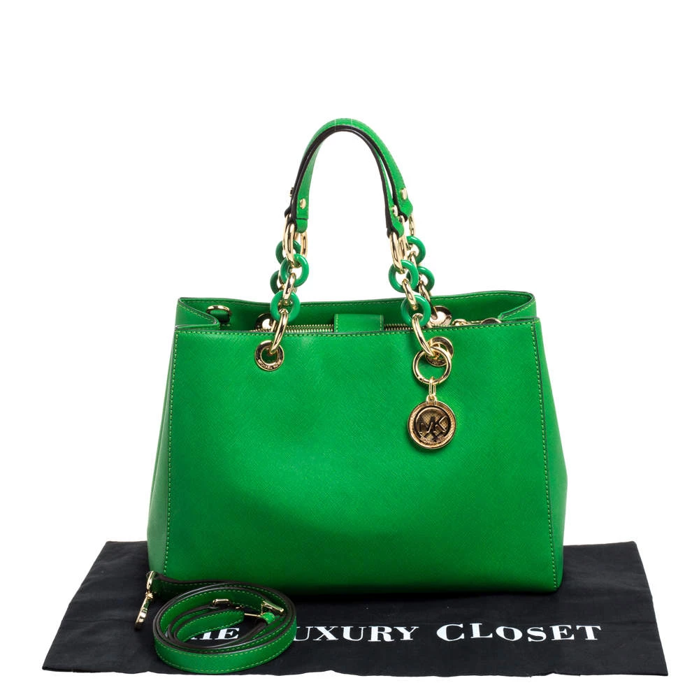 MICHAEL Michael Kors Green Leather Cynthia Tote For Women - Image 9
