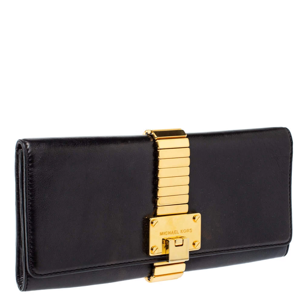 Michael Kors Black Leather Hadley Clutch For Women - Image 3