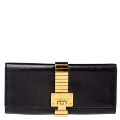 Michael Kors Black Leather Hadley Clutch For Women
