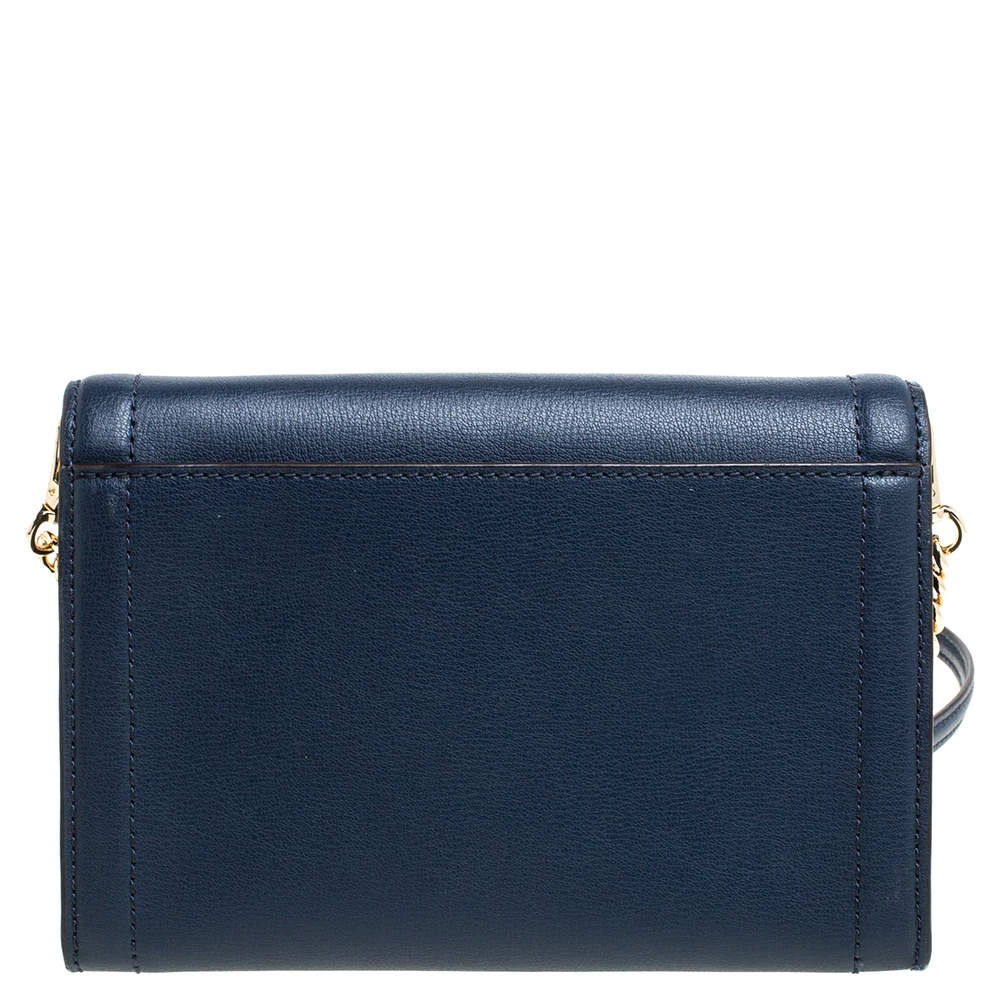 Michael Kors Navy Blue Leather Kinsley Shoulder Bag For Women - Image 4