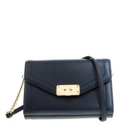 Michael Kors Navy Blue Leather Kinsley Shoulder Bag For Women