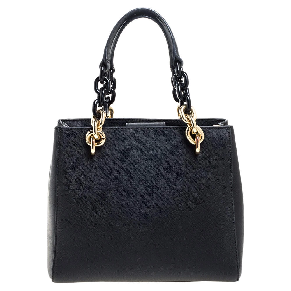 Michael Kors Black Leather Small Cynthia Tote For Women - Image 4