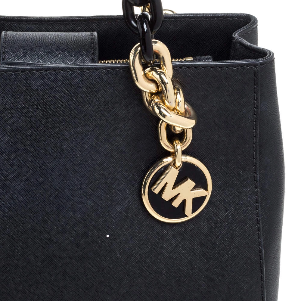Michael Kors Black Leather Small Cynthia Tote For Women - Image 5