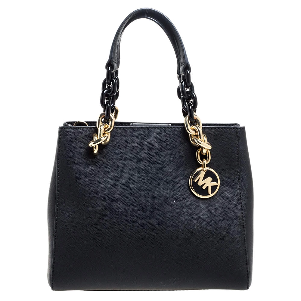 Michael Kors Black Leather Small Cynthia Tote For Women