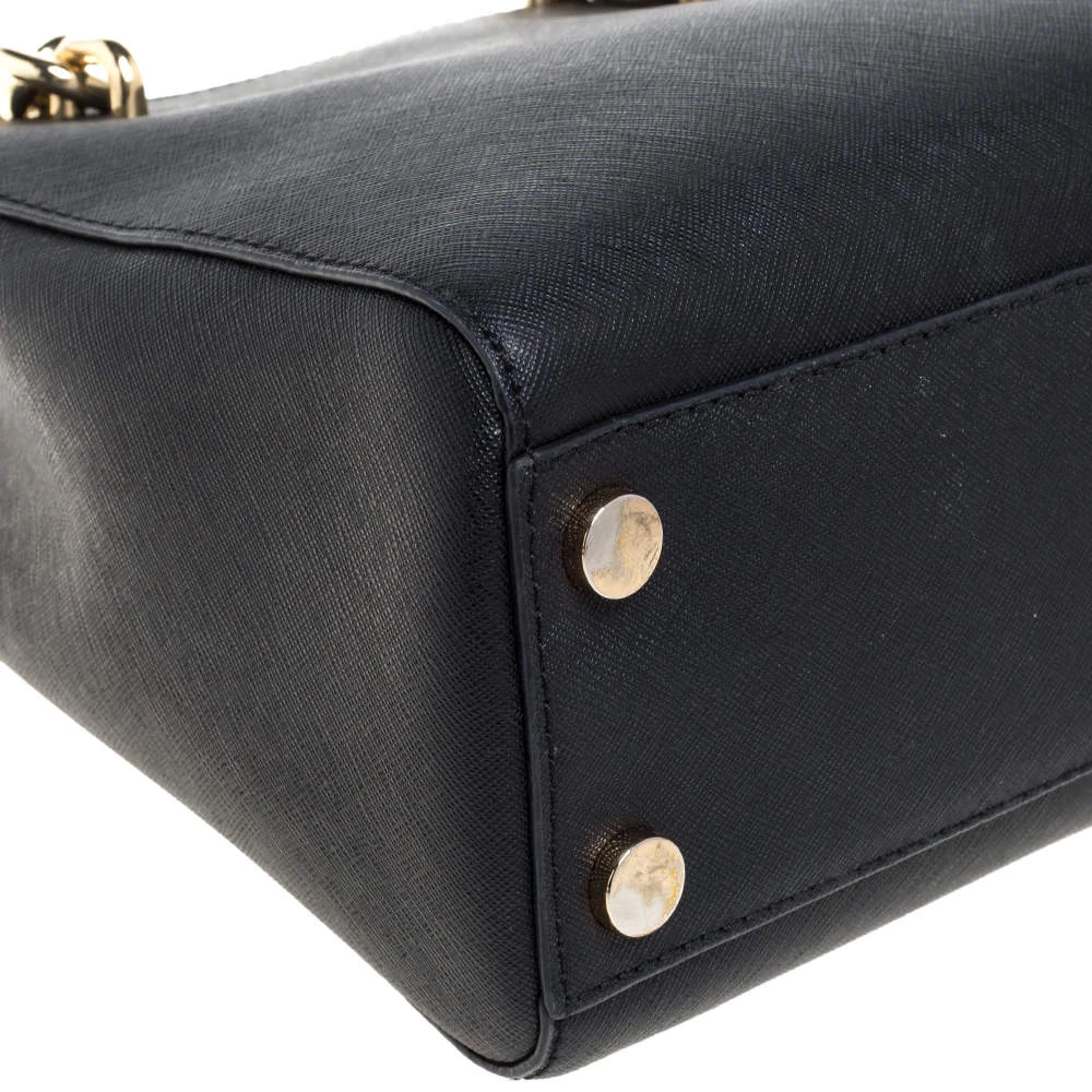 Michael Kors Black Leather Small Cynthia Tote For Women - Image 11