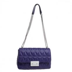 Michael Kors Micheal Kors Purple Leather Large Sloan Shoulder Bag For Women