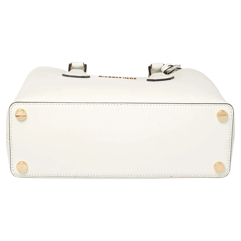 Michael Kors White Leather Savannah Satchel For Women - Image 6