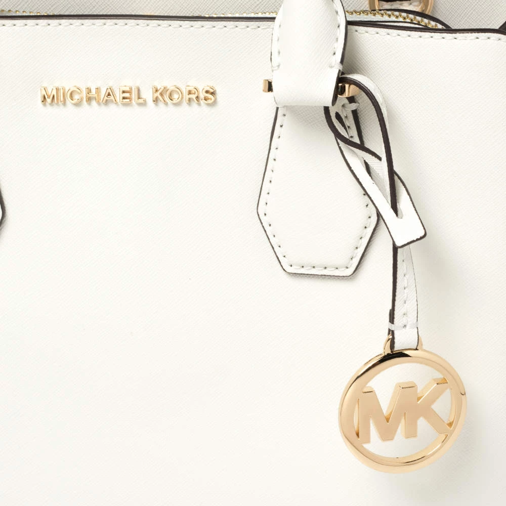 Michael Kors White Leather Savannah Satchel For Women - Image 5