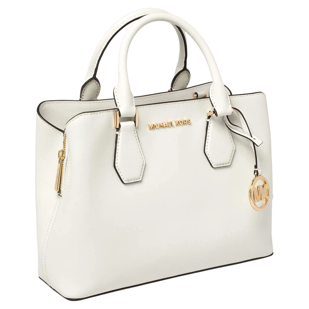 Michael Kors White Leather Savannah Satchel For Women - Image 3