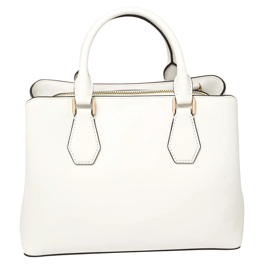 Michael Kors White Leather Savannah Satchel For Women - Image 4