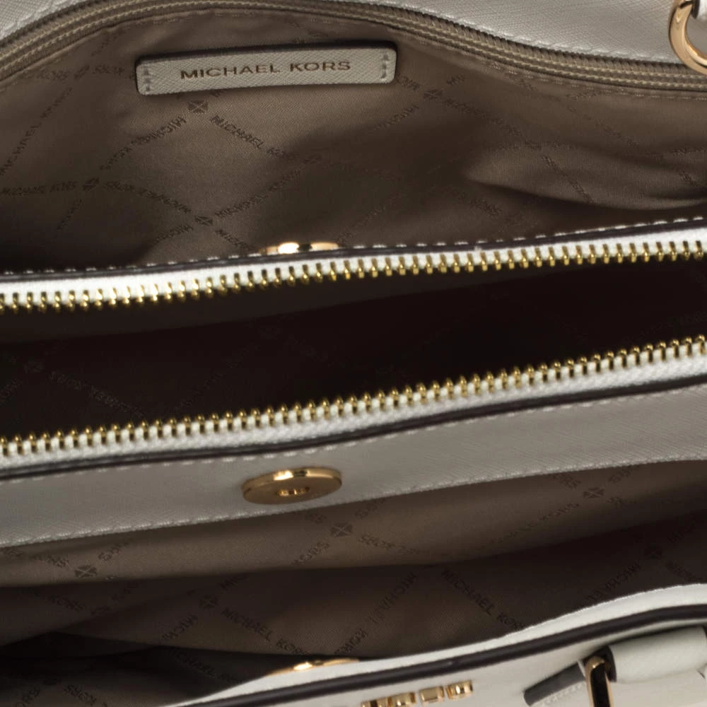 Michael Kors White Leather Savannah Satchel For Women - Image 7