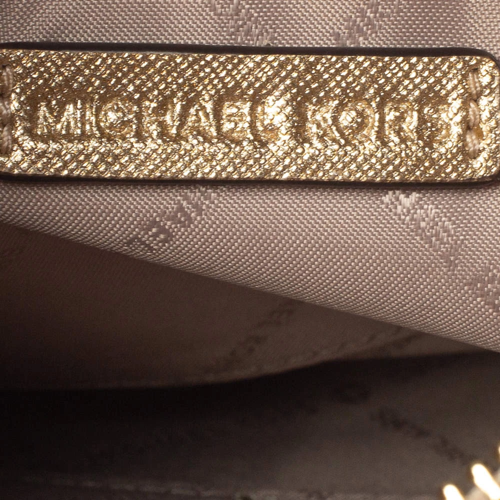 Michael Kors Metallic Gold Leather Heart Studded Wristlet Clutch For Women - Image 8