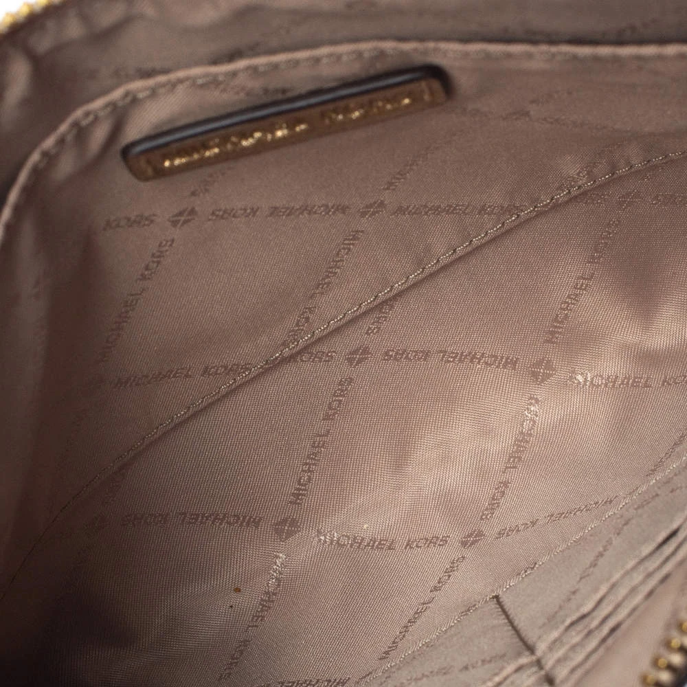 Michael Kors Metallic Gold Leather Heart Studded Wristlet Clutch For Women - Image 7