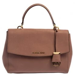Michael Kors Antique Pink Leather Ava Top Handle Bag For Women