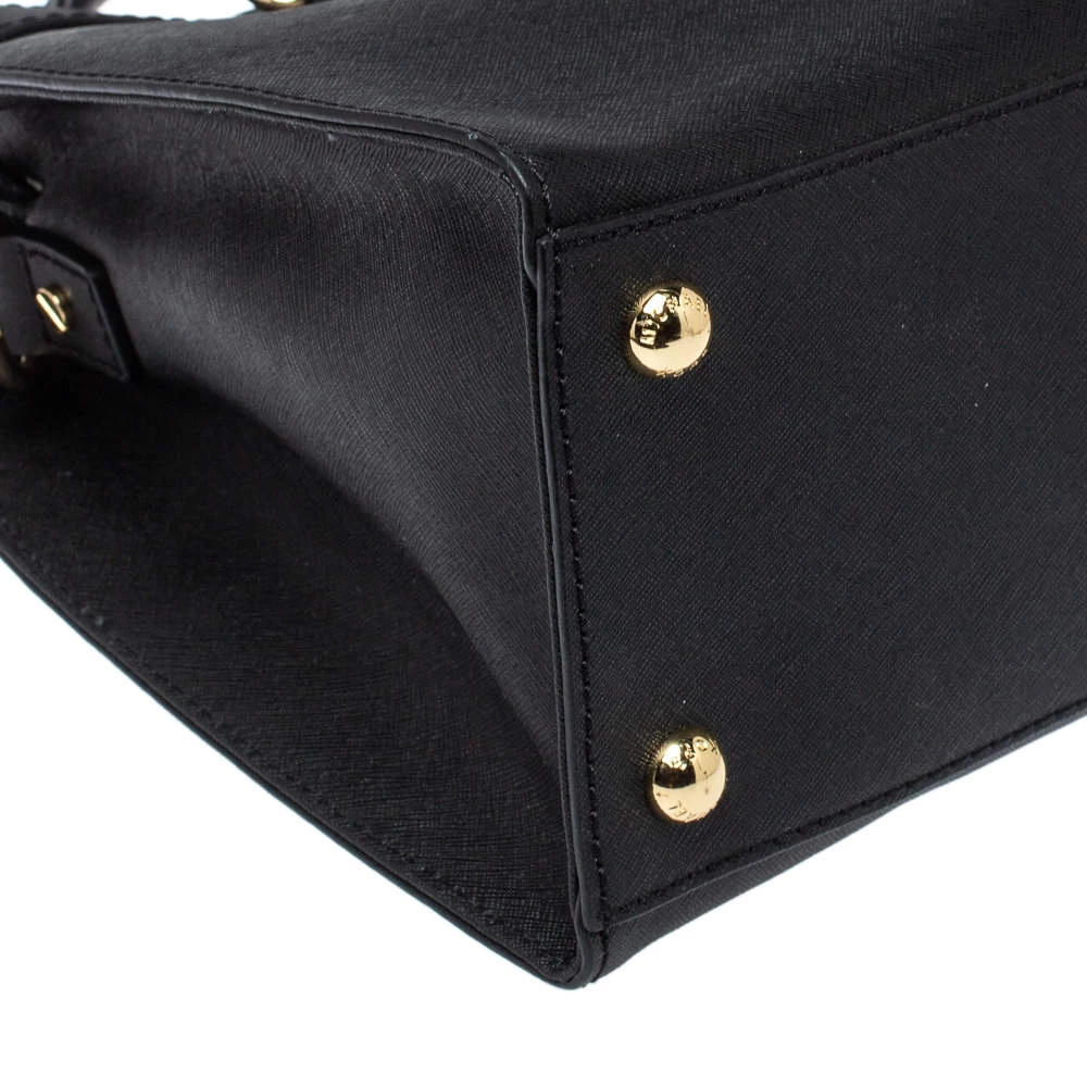 Michael Michael Kors Black Leather Large East West Hamilton Tote For Women - Image 12